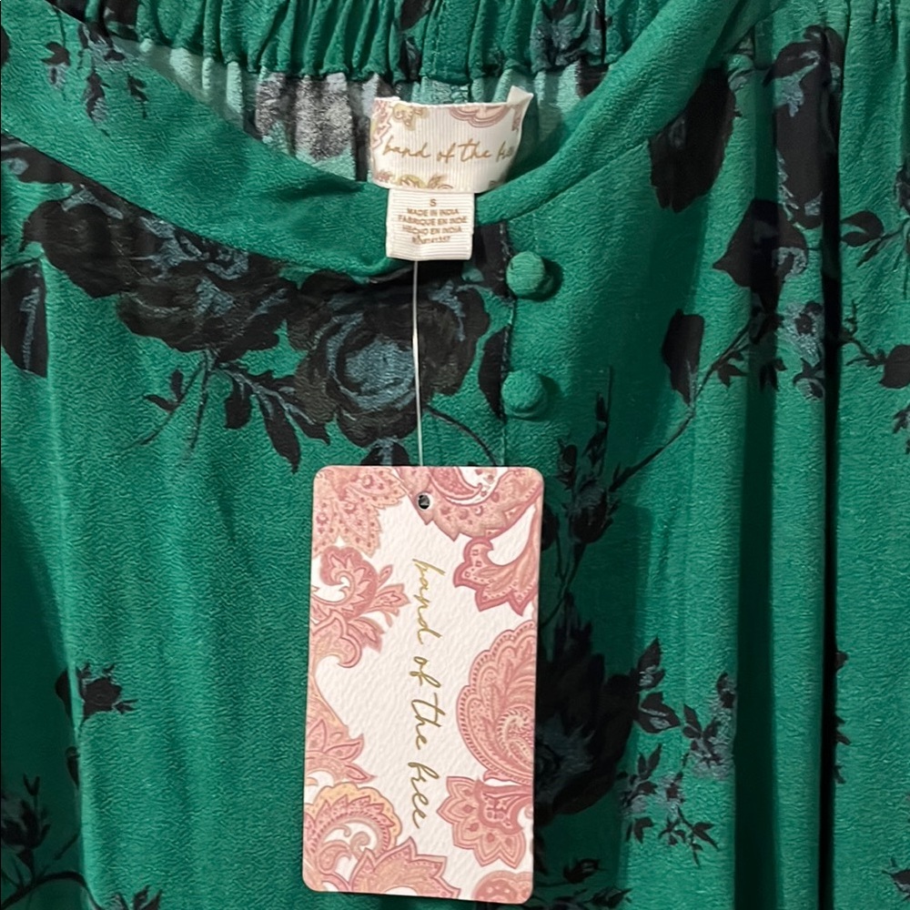 Band of the Free Green Rose Midi Skirt with Slit - Picture 7 of 7
